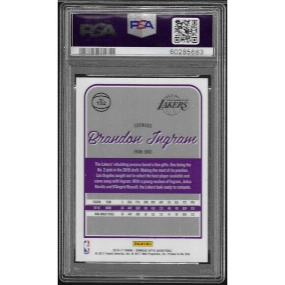 2016 Panini Donruss Optic Brandon Ingram RC #152 Rookie PSA 9 Mint - Picture 2 of 4